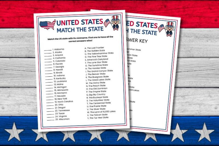 US Match The State To Its Nickname Game featured