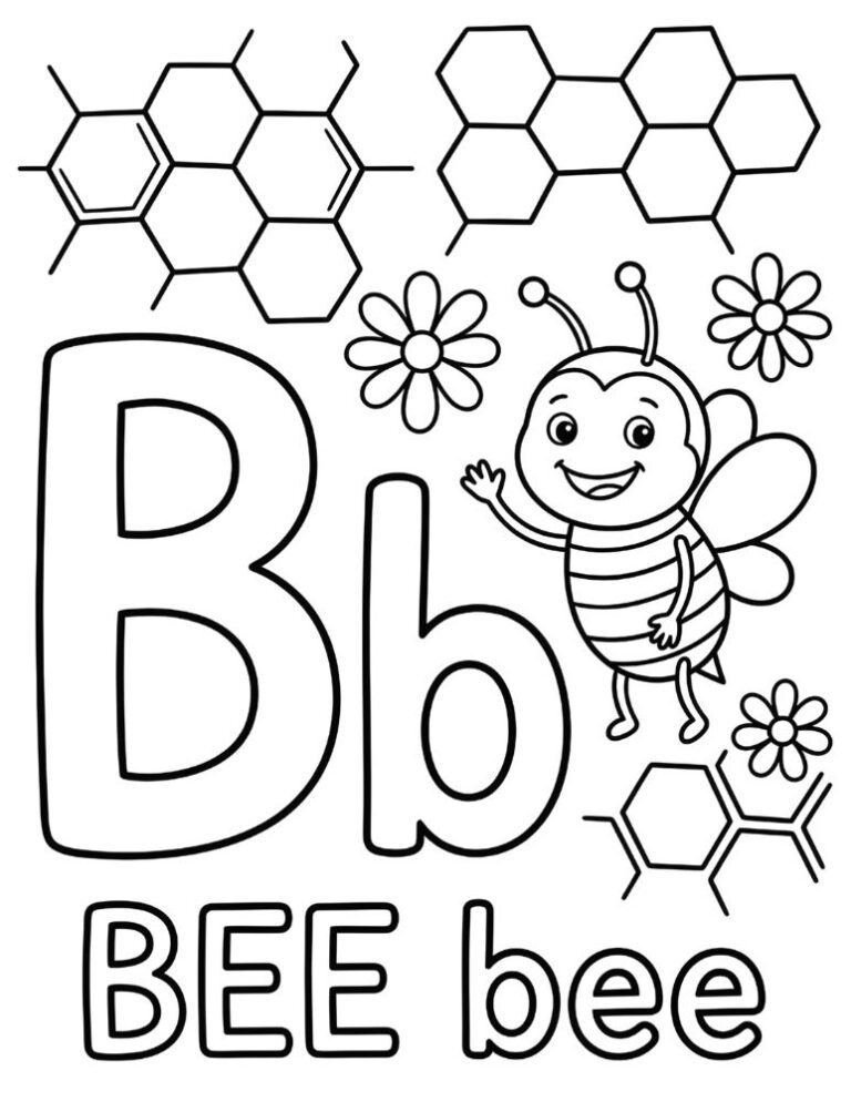 Free Printable Bee Coloring Pages | Cheertivity