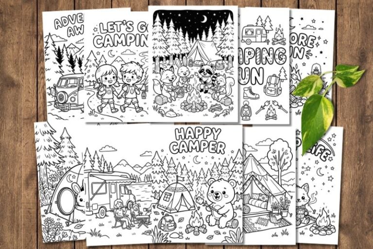 Free Printable Camping Coloring Pages Featured
