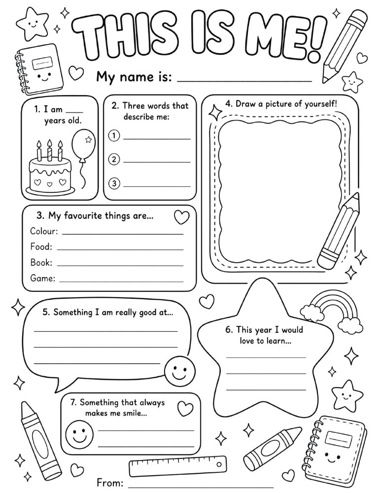 All About Me Worksheet