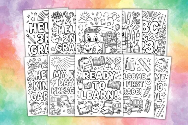 Free Printable Back To School Coloring Pages Featured