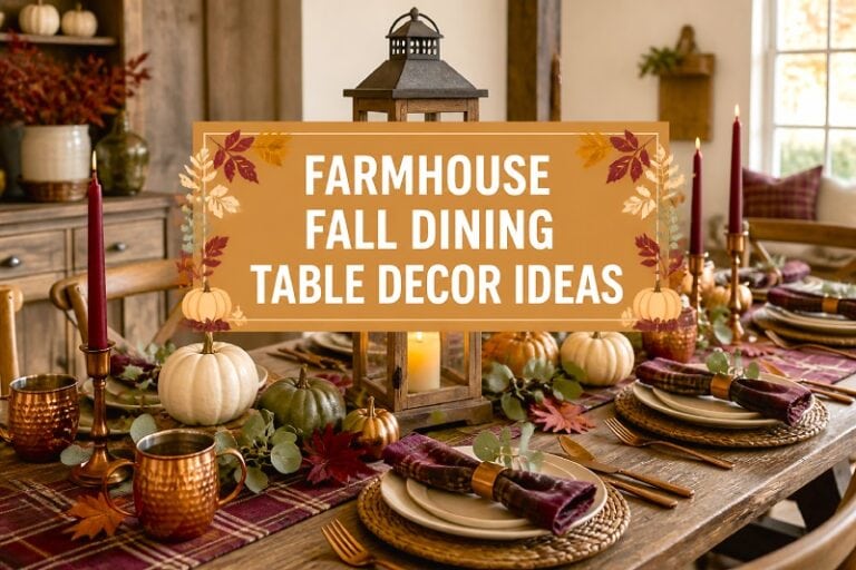 Farmhouse Fall Dining Table Decor Ideas featured
