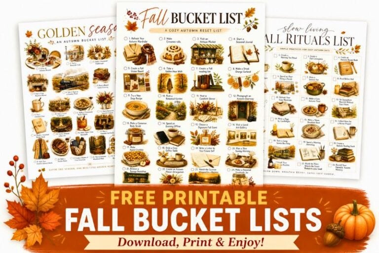 Free Printable Fall Bucket Lists featured