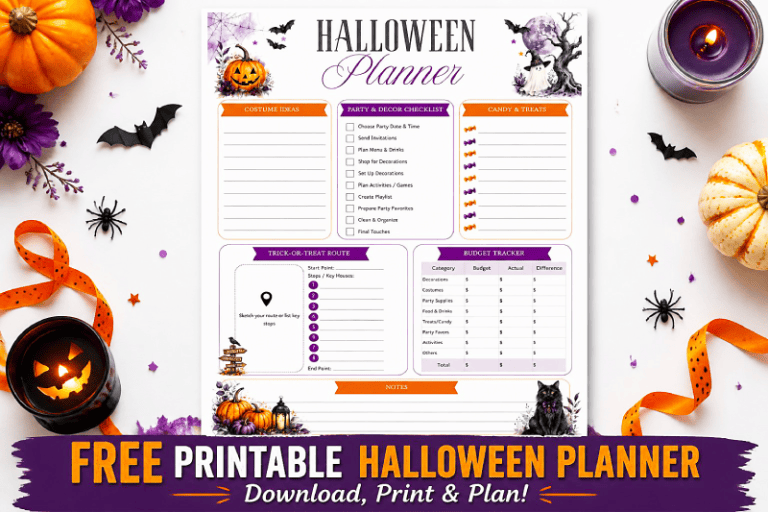 Free Printable Halloween Planner featured