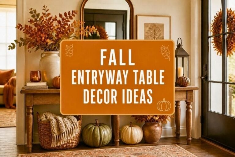 Fall Entryway Table Decor Ideas featured
