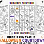Halloween Countdown Calendar Coloring Page