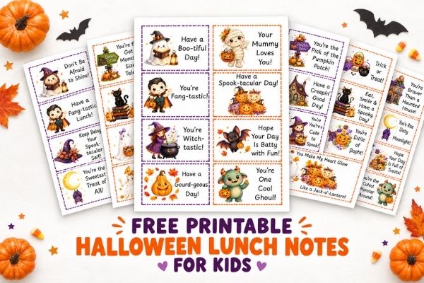 Halloween Lunch Notes for Kids featured