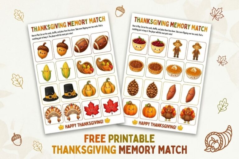Thanksgiving Memory Match featured